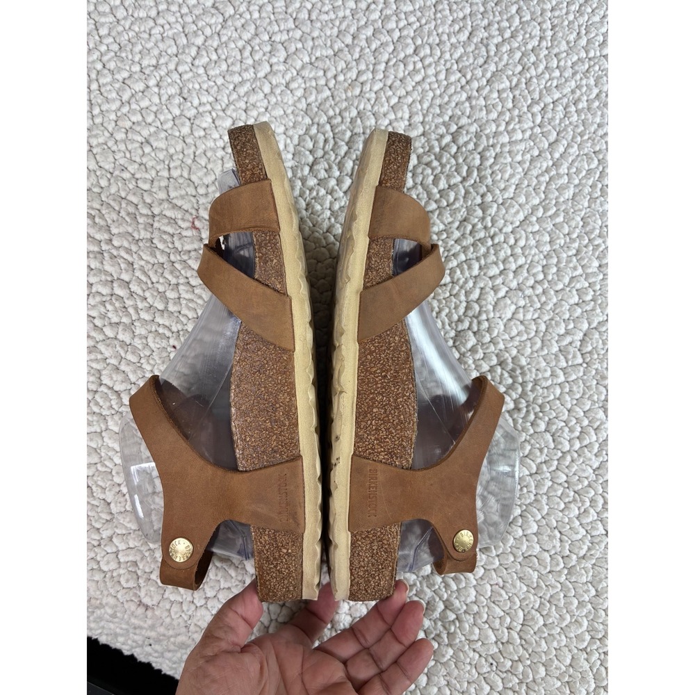 Birkenstock Salina Tobacco Brown Oiled Leather Ankle Strap Sandals 39 L8 M6 - Picture 5 of 12